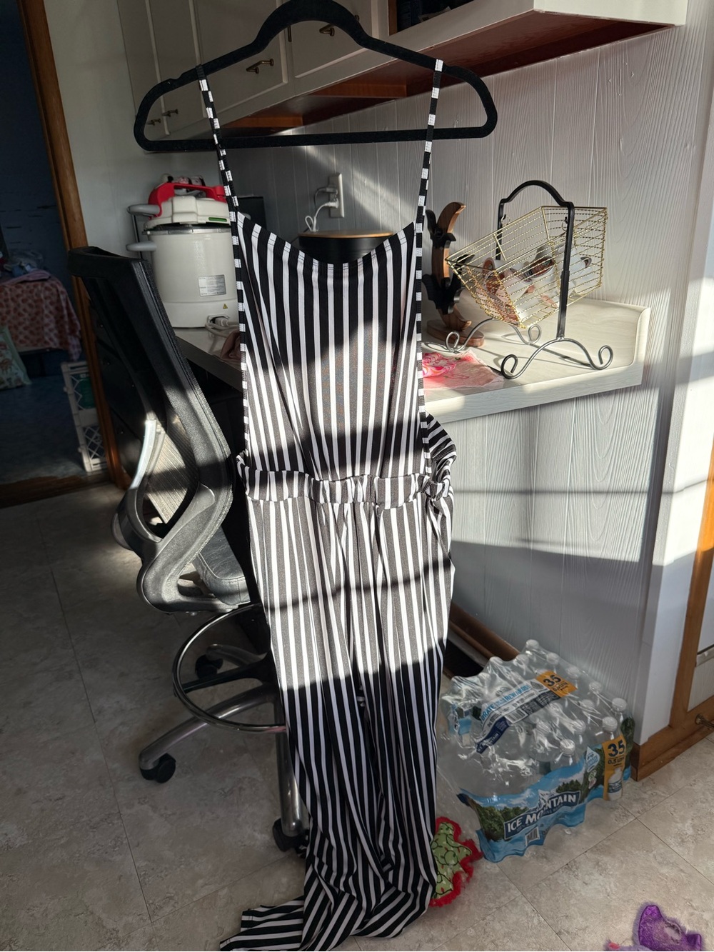 SHEIN Black and White Striped overalls